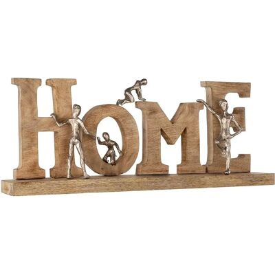 GILDE Deko-Schriftzug HOME - 59x24x8cm, naturfarben, Holz & Aluminium GILDE Deko-Schriftzug HOME - 59x24x8cm, naturfarben, Holz & Aluminium