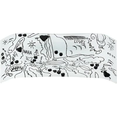 GILDE Casablanca Moderne Kunst Dekoschale - Weiß Glas GILDE Casablanca Moderne Kunst Dekoschale - Weiß Glas