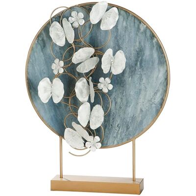 GILDE Flower Sea Decor Figure - 65cm - Blue/Gold - Metal GILDE Flower Sea Decor Figure - 65cm - Blue/Gold - Metal