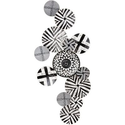 GILDE Casablanca Wall Relief Zagora - Metal Wall Art, Black-White, 132x60 cm GILDE Casablanca Wall Relief Zagora - Metal Wall Art, Black-White, 132x60 cm