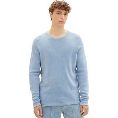 Maglione Strutturato Blu Tom Tailor - Maglione Maglione Strutturato Blu Tom Tailor - Maglione