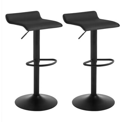Woltu 2X Taburete de Bar Ajustable Giratorio Negro Woltu 2X Taburete de Bar Ajustable Giratorio Negro