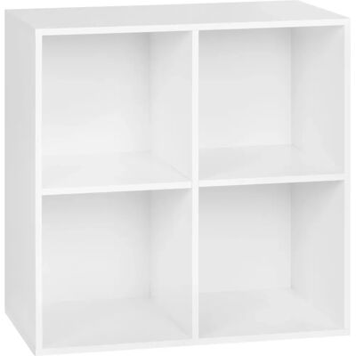 Libreria Cubo Bianca WOLTU - 4 Scomparti per Ufficio e Casa Libreria Cubo Bianca WOLTU - 4 Scomparti per Ufficio e Casa