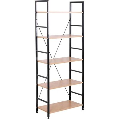 Estantería de Madera y Acero Woltu - 5 Niveles - Beige y Negro - 60x28x148cm Estantería de Madera y Acero Woltu - 5 Niveles - Beige y Negro - 60x28x148cm