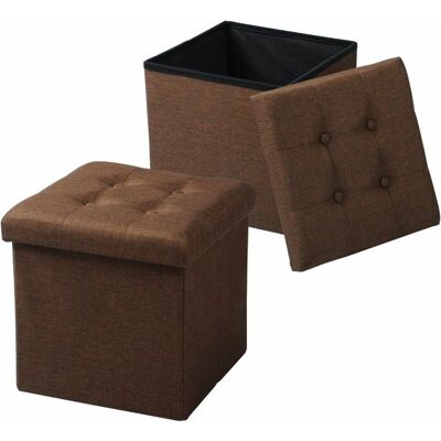 Woltu SH06br-2 Marron 37.5x37.5x38 cm Tabouret de rangement - Publicité Woltu SH06br-2 Marron 37.5x37.5x38 cm Tabouret de rangement - Publicité