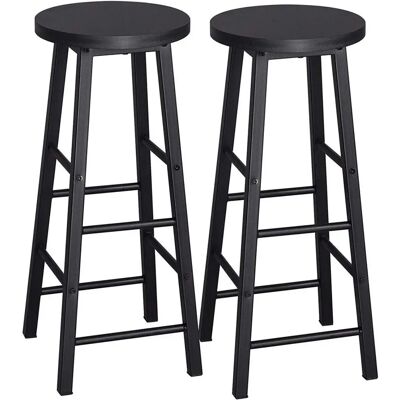 Woltu - Sgabello da Bar Moderno Nero in Metallo e MDF - 71cm Woltu - Sgabello da Bar Moderno Nero in Metallo e MDF - 71cm