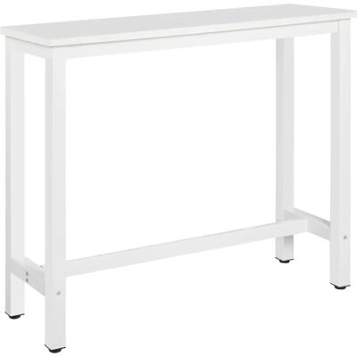 Woltu - Table de Bar en Métal et MDF - 120x40x100cm - Blanc Woltu - Table de Bar en Métal et MDF - 120x40x100cm - Blanc