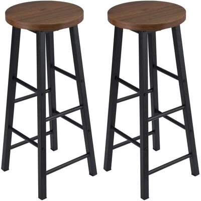 WOLTU Dark Brown Metal MDF Bar Stool - Bar Stool WOLTU Dark Brown Metal MDF Bar Stool - Bar Stool