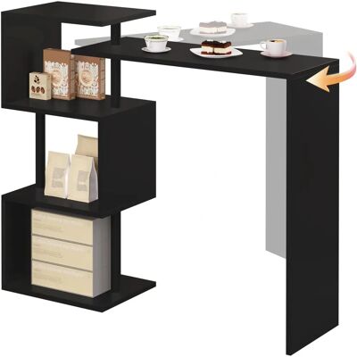 Table de Bar Moderne Noire WOLTU avec Étagères Rotatives - Type Bar - Publicité Table de Bar Moderne Noire WOLTU avec Étagères Rotatives - Type Bar - Publicité