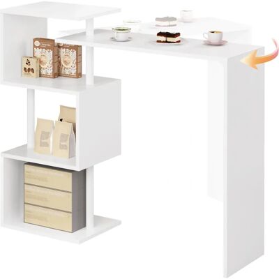 Woltu - Tavolo da Bar in Metallo e MDF con 3 Mensole - 134x38x112cm Woltu - Tavolo da Bar in Metallo e MDF con 3 Mensole - 134x38x112cm