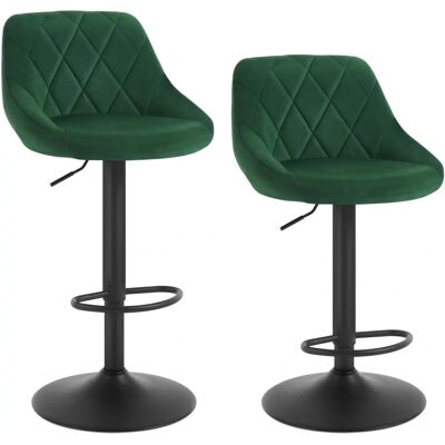WOLTU 2X Bar Stool with Backrest Velvet Adjustable Height Swivel Seat WOLTU 2X Bar Stool with Backrest Velvet Adjustable Height Swivel Seat