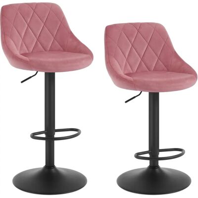 Woltu 2X Velvet Bar Stool Adjustable Height Swivel - Bar & Desk Chair Woltu 2X Velvet Bar Stool Adjustable Height Swivel - Bar & Desk Chair