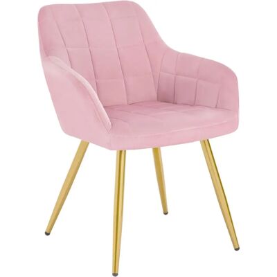 WOLTU Poltrona Rosa - Sedia da pranzo in velluto imbottita con braccioli WOLTU Poltrona Rosa - Sedia da pranzo in velluto imbottita con braccioli