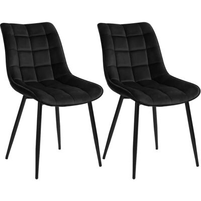 Set di 2 Sedie da Pranzo in Velluto - Ergonomiche e Stabili Set di 2 Sedie da Pranzo in Velluto - Ergonomiche e Stabili