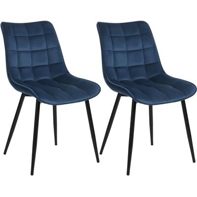 Sedia da pranzo in velluto blu WOLTU - Sedia ergonomica Sedia da pranzo in velluto blu WOLTU - Sedia ergonomica