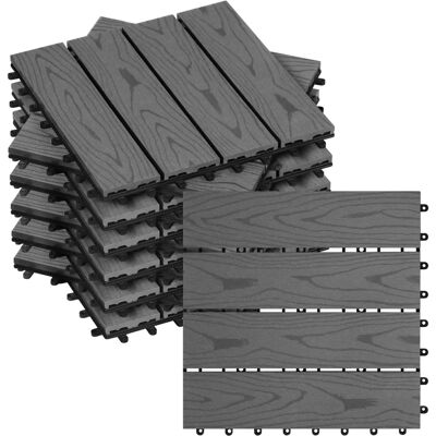 WOLTU - Piastrelle in WPC per Pavimenti - 11 pezzi, 30x30cm, Grigio - Interno/Esterno WOLTU - Piastrelle in WPC per Pavimenti - 11 pezzi, 30x30cm, Grigio - Interno/Esterno