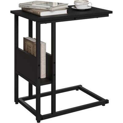 WOLTU Tavolino Nero in Metallo e Legno - Moderno, Stabile, Impermeabile - 55x36x59.5cm WOLTU Tavolino Nero in Metallo e Legno - Moderno, Stabile, Impermeabile - 55x36x59.5cm
