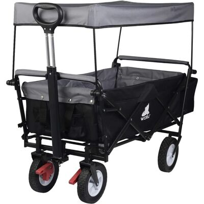 WOLTU Gartenwagen mit Dach & Bremse - Max 80kg WOLTU Gartenwagen mit Dach & Bremse - Max 80kg