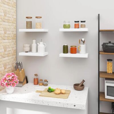 Woltu - RG9371ws-4 - Blanco - MDF - Estantería de pared Woltu - RG9371ws-4 - Blanco - MDF - Estantería de pared