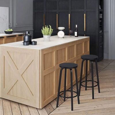 Woltu BH237sz-2 Sgabello da Bar Nero - Stile Industriale Woltu BH237sz-2 Sgabello da Bar Nero - Stile Industriale