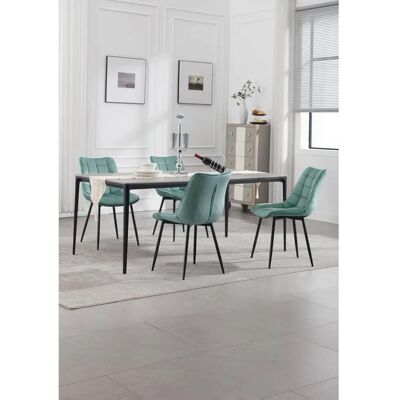 Set di 2 Sedie da Pranzo in Velluto - Stabili & Comode Set di 2 Sedie da Pranzo in Velluto - Stabili & Comode