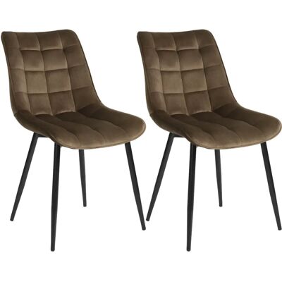 Set di Sedie WOLTU - Sedie da pranzo in velluto con gambe in metallo - Marrone Set di Sedie WOLTU - Sedie da pranzo in velluto con gambe in metallo - Marrone
