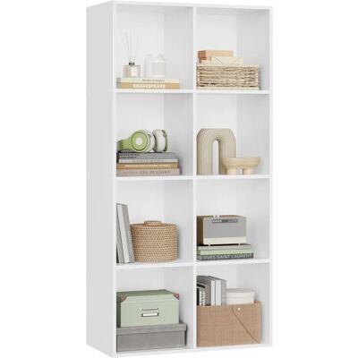 Libreria Bianca WOLTU con 8 Cubi - Mensola Autoportante Libreria Bianca WOLTU con 8 Cubi - Mensola Autoportante
