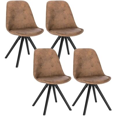 Woltu - 4X Sillas de Comedor Estilo Nórdico Asiento de Tela Marrón Oscuro Woltu - 4X Sillas de Comedor Estilo Nórdico Asiento de Tela Marrón Oscuro