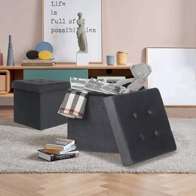 WOLTU SH69gr Gris Rangement multifonctionnel Pouf - Repose-pieds & Cube - Publicité WOLTU SH69gr Gris Rangement multifonctionnel Pouf - Repose-pieds & Cube - Publicité