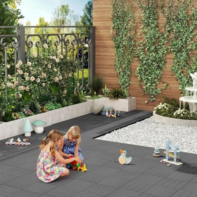 WOLTU GTF001gr - Piastrelle esterne in legno-plastica - 30x30cm - Grigio - Piastrelle per pavimenti WOLTU GTF001gr - Piastrelle esterne in legno-plastica - 30x30cm - Grigio - Piastrelle per pavimenti
