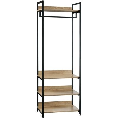 Woltu - Porta Abiti con 3 Mensole - Stile Industriale Moderno Woltu - Porta Abiti con 3 Mensole - Stile Industriale Moderno