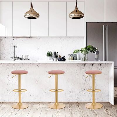 WOLTU Ensemble de 2 Tabourets de Bar Roses - Réglable 61-82cm - Publicité WOLTU Ensemble de 2 Tabourets de Bar Roses - Réglable 61-82cm - Publicité