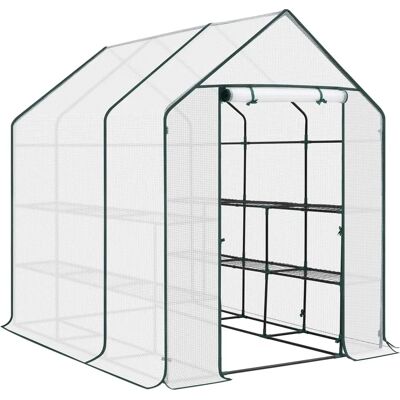 Serra da Giardino WOLTU con Ripiani - 143x73x195cm - Bianco Serra da Giardino WOLTU con Ripiani - 143x73x195cm - Bianco