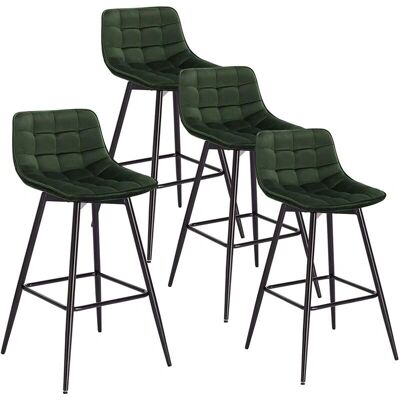 Woltu - N/A - Verde Oscuro - Asiento de Terciopelo - Taburete de Bar Woltu - N/A - Verde Oscuro - Asiento de Terciopelo - Taburete de Bar