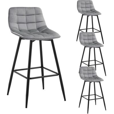 WOLTU - VBS-4 - Grigio chiaro - Velluto - Bar Stool WOLTU - VBS-4 - Grigio chiaro - Velluto - Bar Stool