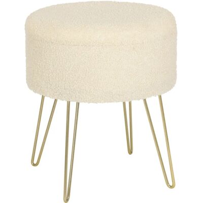 WOLTU Kompakter Stauraum Pouf - Rundes Kunstfell mit Metallbeinen - Schlafzimmer, Wohnzimmer WOLTU Kompakter Stauraum Pouf - Rundes Kunstfell mit Metallbeinen - Schlafzimmer, Wohnzimmer