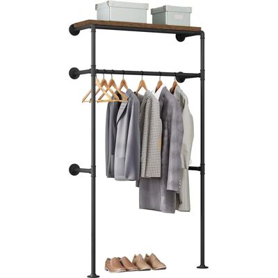 WOLTU - Sistema di armadio aperto con mensola - Vintage nero-marrone WOLTU - Sistema di armadio aperto con mensola - Vintage nero-marrone
