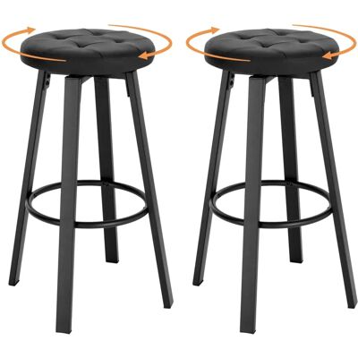 WOLTU 2X Tabouret de Bar Pivotant - Simili Cuir - Anthracite - Cuisine & Bar WOLTU 2X Tabouret de Bar Pivotant - Simili Cuir - Anthracite - Cuisine & Bar