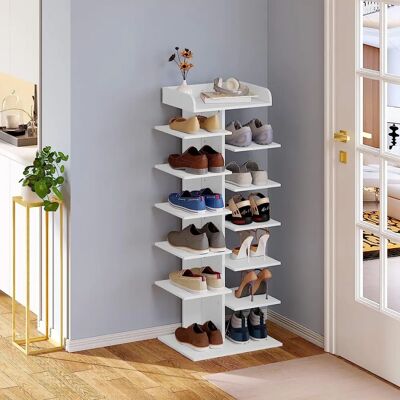 WOLTU SRX16ws Étagère à Chaussures Blanche - 12 Niveaux - Publicité WOLTU SRX16ws Étagère à Chaussures Blanche - 12 Niveaux - Publicité