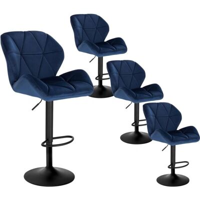 WOLTU Set di 4 sgabelli bar velluto blu - Bar Stools WOLTU Set di 4 sgabelli bar velluto blu - Bar Stools