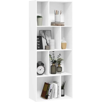 Estantería WOLTU de 4 Niveles con 8 Compartimentos - Librería Blanca Estantería WOLTU de 4 Niveles con 8 Compartimentos - Librería Blanca