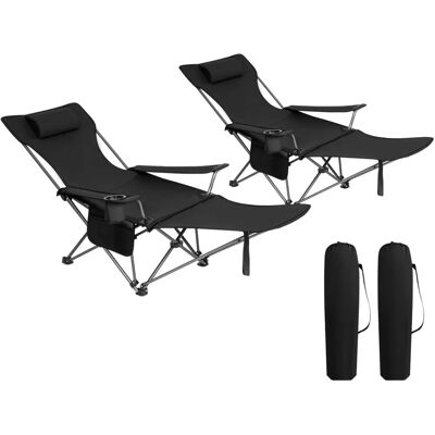 Sedia da Campeggio Pieghevole e Portatile Woltu con Portabicchieri Sedia da Campeggio Pieghevole e Portatile Woltu con Portabicchieri