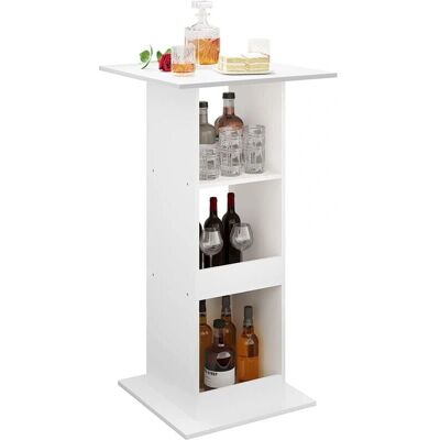 WOLTU - Mesa de Bar Cuadrada con 3 Estantes - Cocina, Comedor WOLTU - Mesa de Bar Cuadrada con 3 Estantes - Cocina, Comedor
