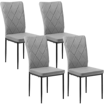 Sillas de comedor de terciopelo gris de WOLTU - Cocina y oficina Sillas de comedor de terciopelo gris de WOLTU - Cocina y oficina