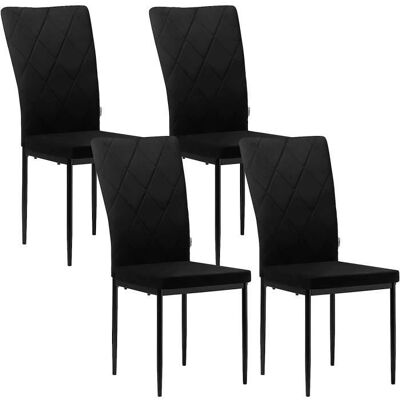 WOLTU - 4 Sillas de Comedor - Terciopelo, Respaldo Alto, Patas Metálicas WOLTU - 4 Sillas de Comedor - Terciopelo, Respaldo Alto, Patas Metálicas