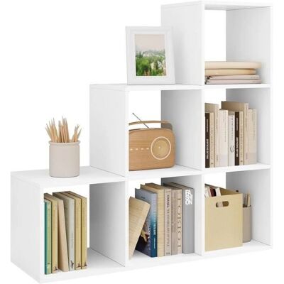 Étagère blanche WOLTU 6 compartiments - Bibliothèque moderne - Publicité Étagère blanche WOLTU 6 compartiments - Bibliothèque moderne - Publicité