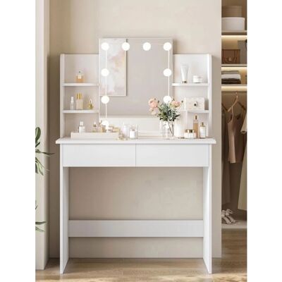WOLTU Makeup Vanity with Mirror & 10 LED Lights - Modern Style WOLTU Makeup Vanity with Mirror & 10 LED Lights - Modern Style