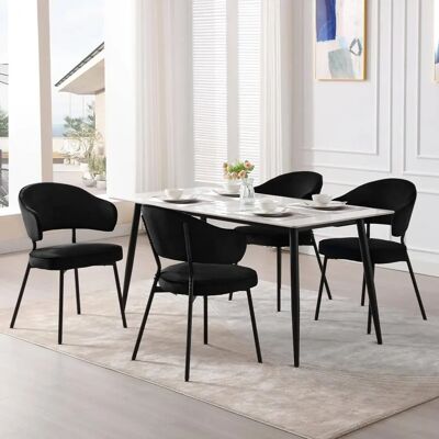 Woltu W0ATT0081-6 taburete de comedor - Ergonómico, terciopelo, negro Woltu W0ATT0081-6 taburete de comedor - Ergonómico, terciopelo, negro