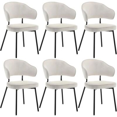 Conjunto de 6 Sillas de Comedor de Terciopelo - WOLTU Conjunto de 6 Sillas de Comedor de Terciopelo - WOLTU
