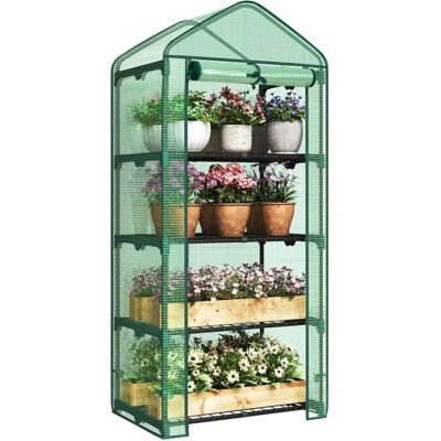 Woltu Garden Greenhouse 69x49x125cm Steel Tubes 3 Shelves - Plant & Flower Woltu Garden Greenhouse 69x49x125cm Steel Tubes 3 Shelves - Plant & Flower